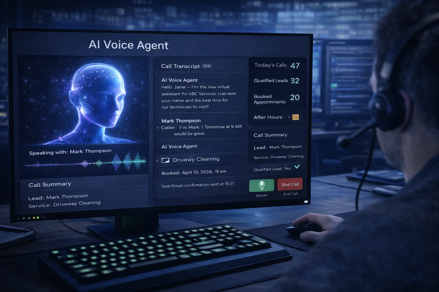 AI technology example — AI voice agent dashboard