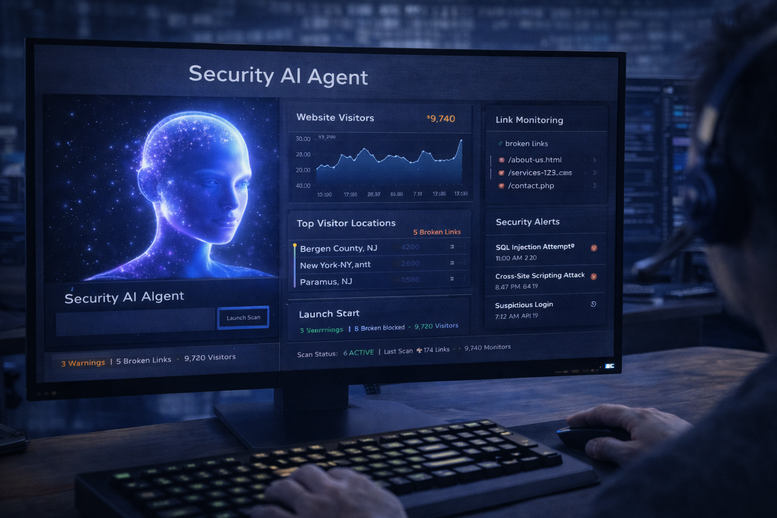 AI technology example — security monitoring dashboard