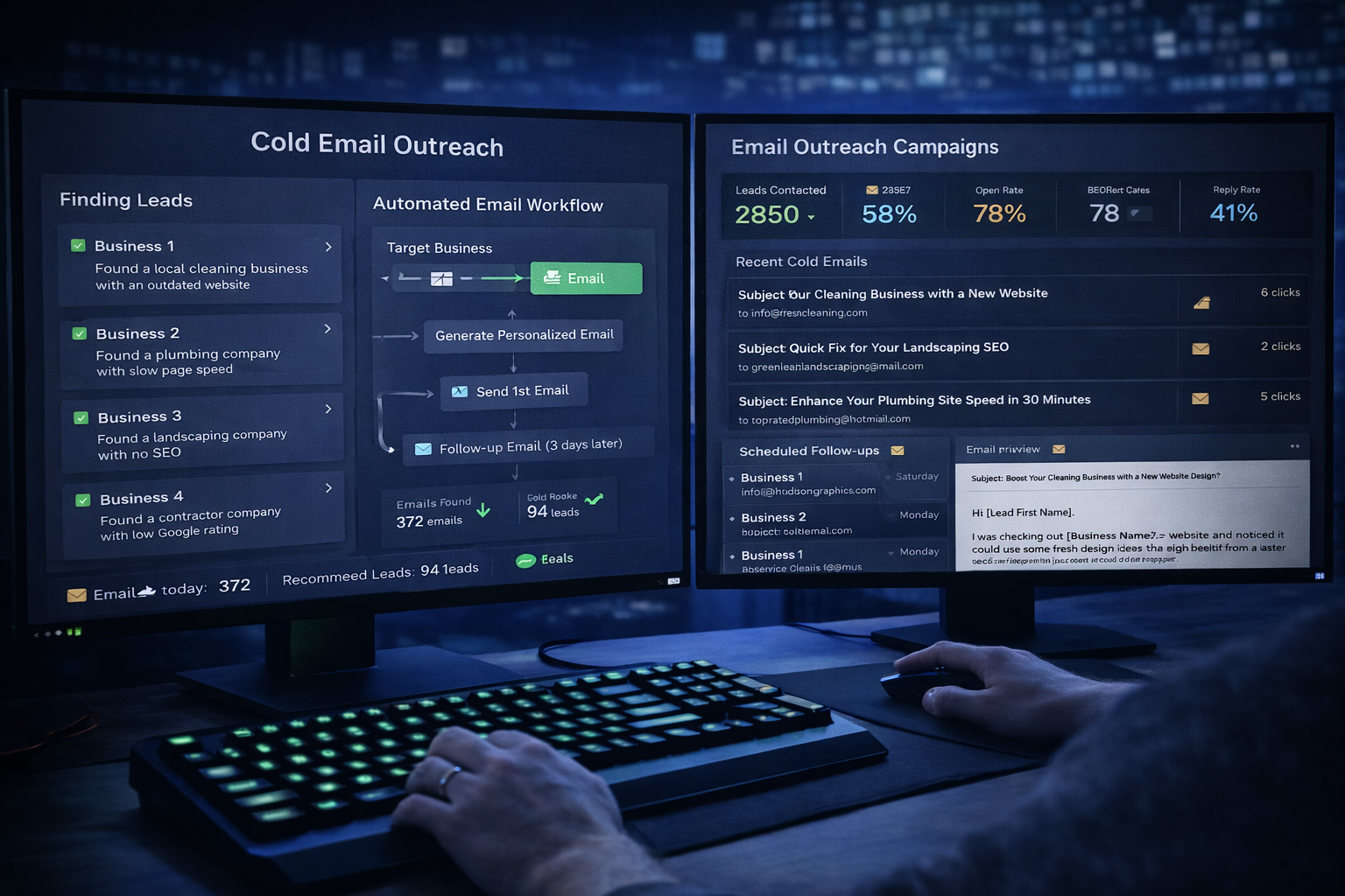 Automation example — cold outreach and email automation